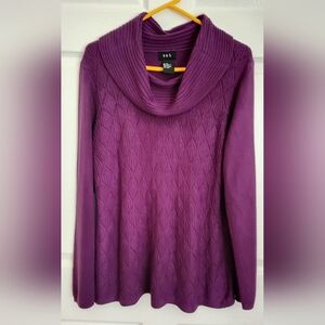 Womens R.Q.T Purple Cowl Neck Sweater